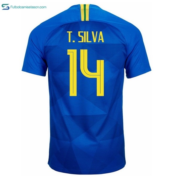 Camiseta Brasil 2ª T.Silva 2018 Azul